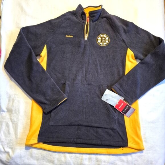 Boston Bruins boys size XL or 18 long sleeve fleece pull over 1/4 zipper NWT - Picture 1 of 6